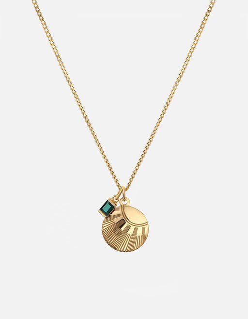 Miansai Necklaces Meridian Quartz Necklace, Gold Vermeil Green / 21 in. / Monogram: No