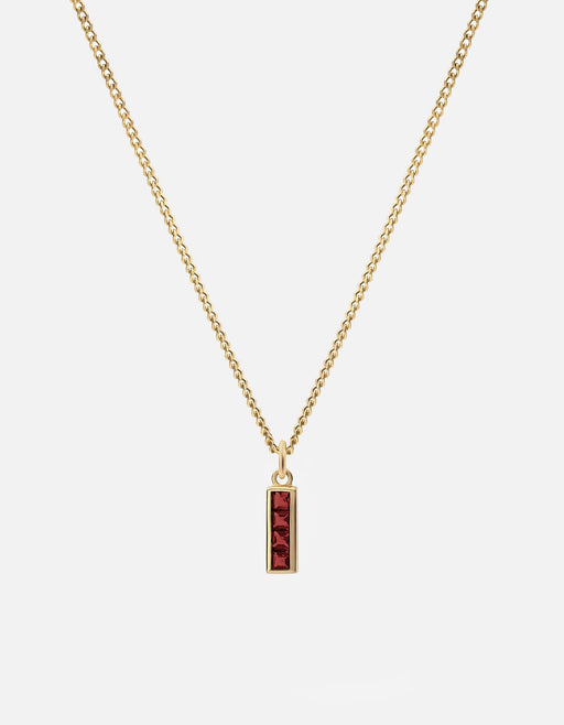 Miansai Necklaces Totem Garnet Necklace, Gold Vermeil Red / 21 in.