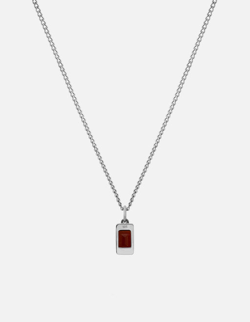 Miansai Necklaces Valor Garnet Necklace, Sterling Silver Red / 21 in.