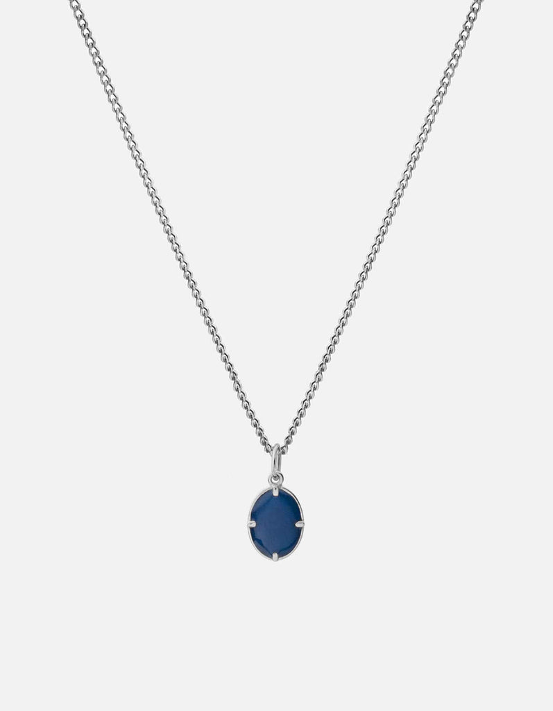 Miansai Necklaces Portal Necklace, Sterling Silver/Blue Blue / 21 in. / Monogram: No