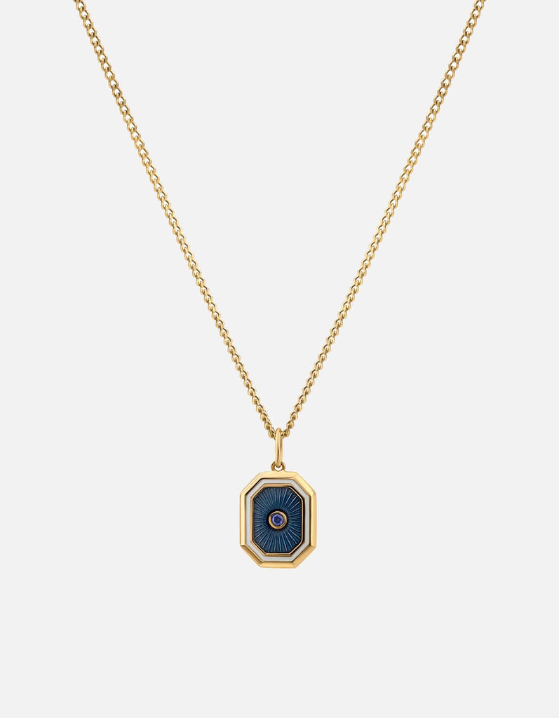 Miansai Necklaces Umbra Sapphire Necklace, Gold Vermeil/Blue Blue / 18 in. / Monogram: No