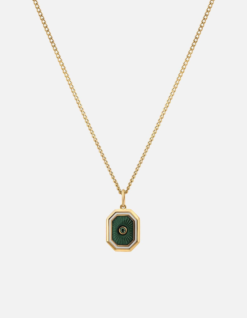 Miansai Necklaces Umbra Chalcedony Necklace, Gold Vermeil/Green Green / 18 in. / Monogram: No