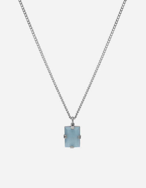 Miansai Necklaces Lennox Chalcedony Necklace, Sterling Silver Blue / 24 in. / Monogram: No