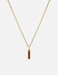 Miansai Necklaces Slim Totem Garnet Necklace, Gold Vermeil Red / 21 in.