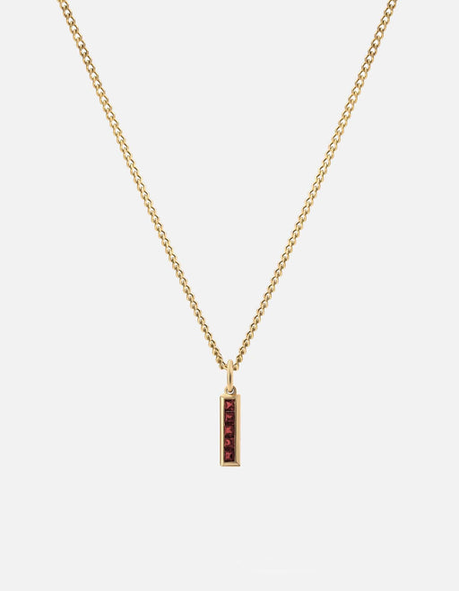 Miansai Necklaces Slim Totem Garnet Necklace, Gold Vermeil Red / 21 in.