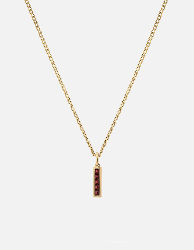 Miansai Necklaces Slim Totem Garnet Necklace, Gold Vermeil Red / 18 in.