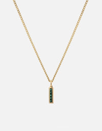Miansai Necklaces Slim Totem Agate Necklace, Gold Vermeil Green / 18 in.