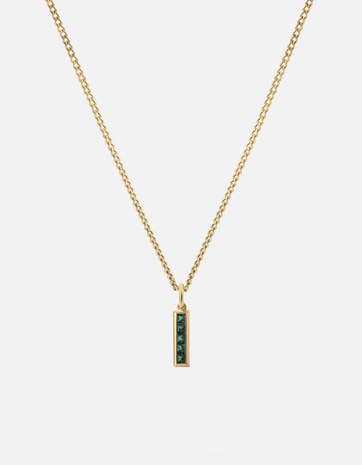 Miansai Necklaces Slim Totem Agate Necklace, Gold Vermeil Green / 18 in.