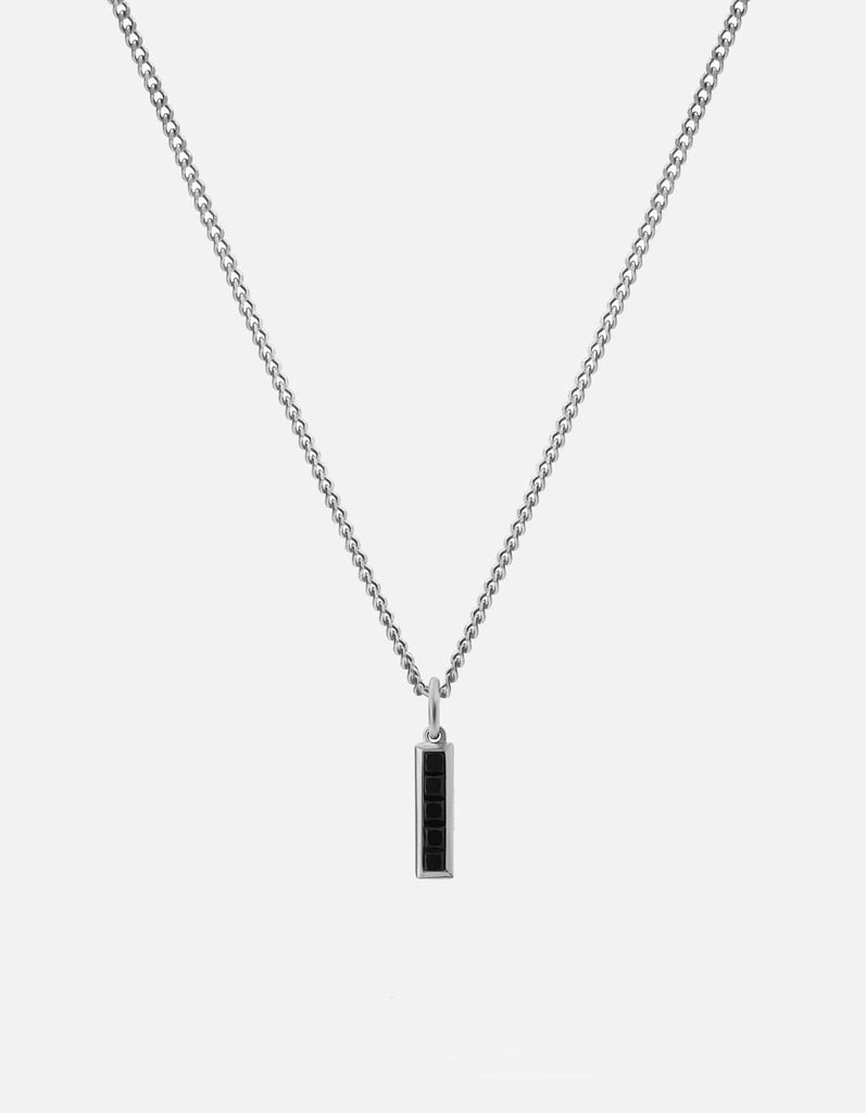 Miansai Necklaces Slim Totem Onyx Necklace, Sterling Silver Black / 21 in.