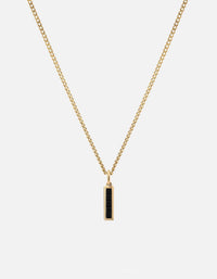 Miansai Necklaces Slim Totem Onyx Necklace, Gold Vermeil Black / 21 in.