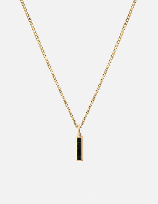 Miansai Necklaces Slim Totem Onyx Necklace, Gold Vermeil Black / 21 in.