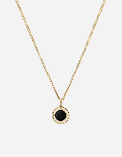 Miansai Necklaces Compass Onyx Necklace, Gold Vermeil Black / 21 in. / Monogram: No