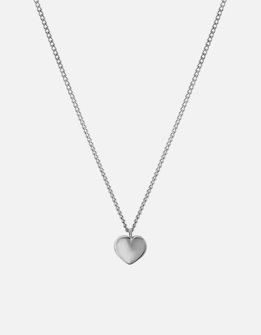 Miansai Necklaces Carino Heart Necklace, Sterling Silver Polished Silver / 18 in. / Monogram: No