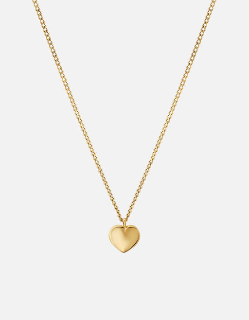 Miansai Necklaces Carino Heart Necklace, Gold Vermeil Polished Gold / 18 in. / Monogram: No