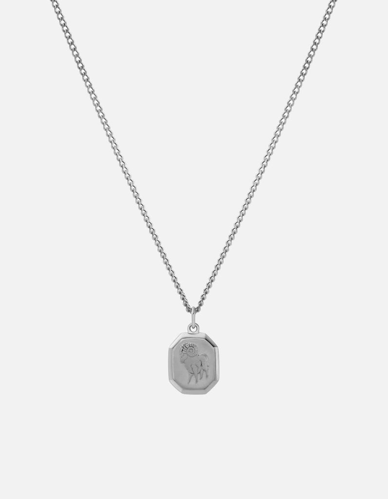Miansai Necklaces Zodiac Nyle Necklace, Sterling Silver Aries/Polished Silver / 21 in. / Monogram: No