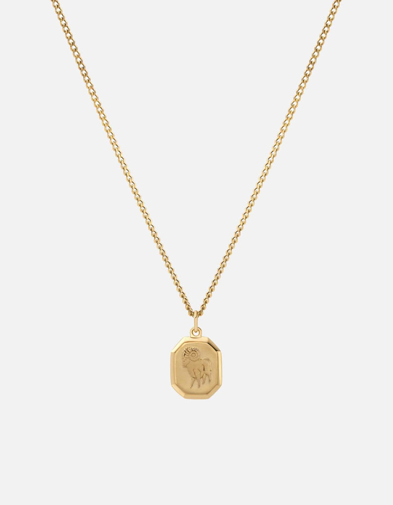 Miansai Necklaces Zodiac Nyle Necklace, Gold Vermeil Aries/Polished Gold / 21 in. / Monogram: No