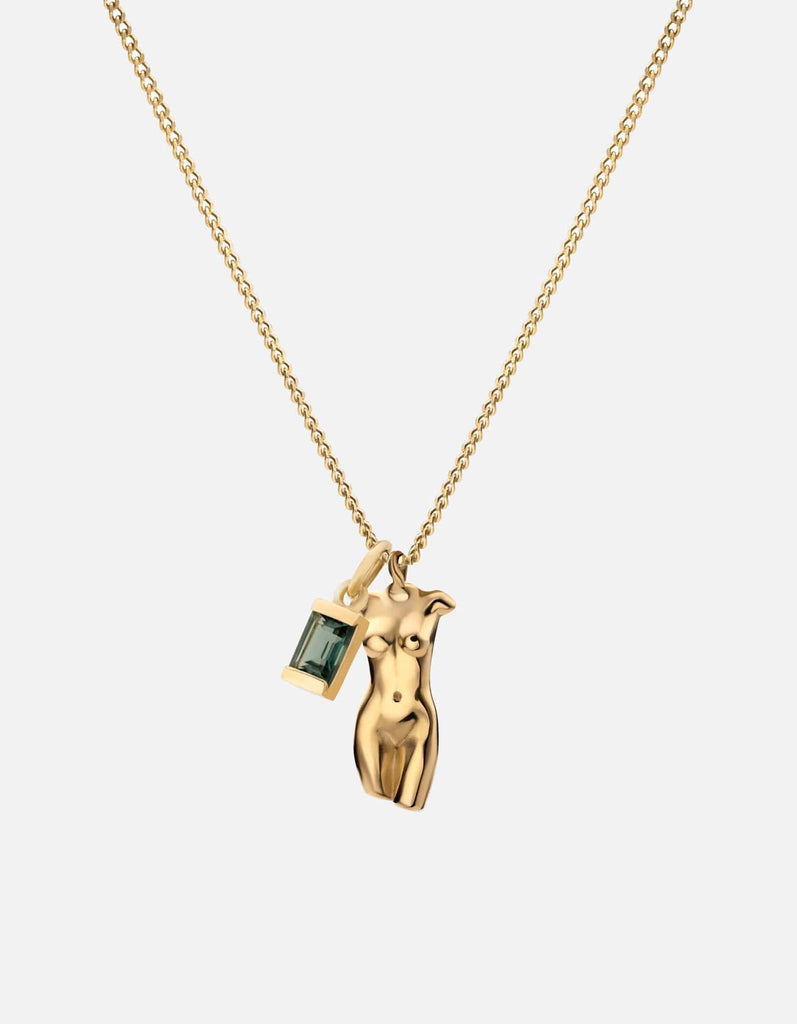 Miansai Necklaces Femme Quartz Necklace, Gold Vermeil Green / 21 in.