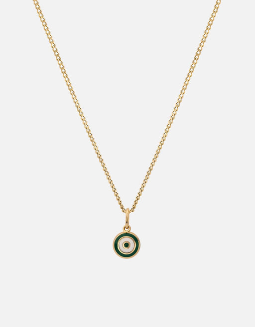 Miansai Necklaces Ojos Necklace, Gold Vermeil/Green Green / 18 in. / Monogram: No
