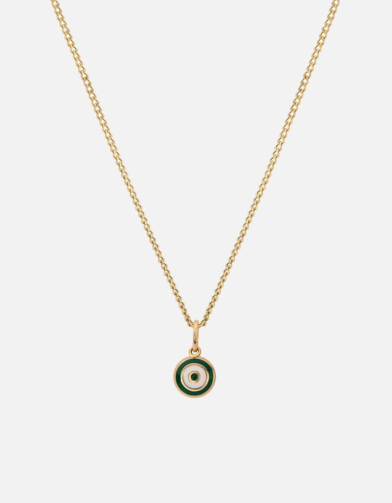 Miansai Necklaces Ojos Necklace, Gold Vermeil/Green Green / 21 in. / Monogram: No