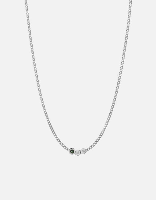 Miansai Necklaces Opus Chalcedony Type Chain Necklace, Sterling Silver/Green