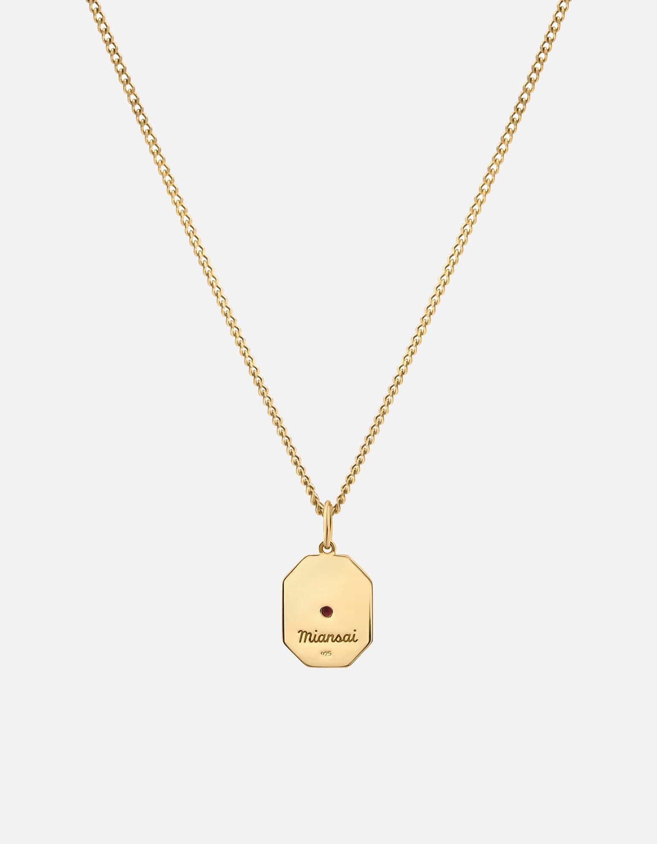 Umbra Garnet Pendant Necklace, Gold Vermeil w/Enamel | Men