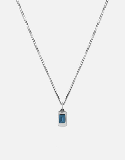 Miansai Necklaces Valor Blue Topaz Necklace, Sterling Silver Blue / 21 in.