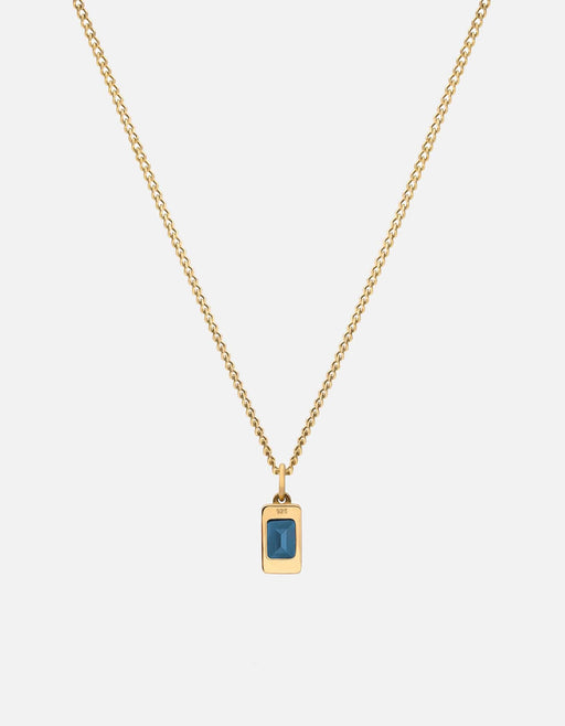 Miansai Necklaces Valor Blue Topaz Necklace, Gold Vermeil Blue / 18 in.