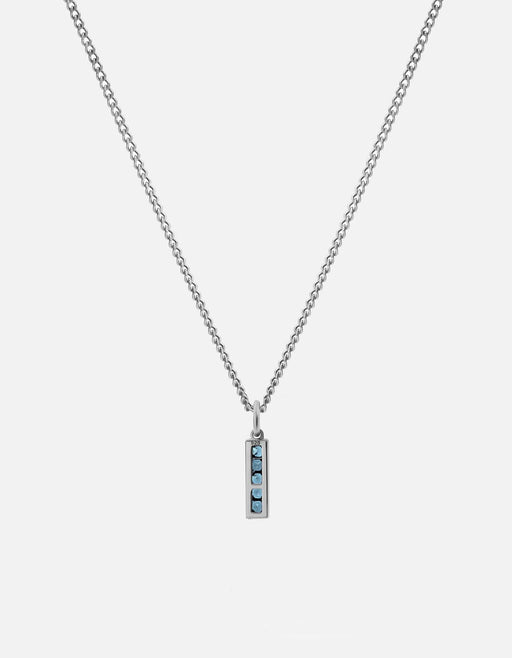 Miansai Necklaces Slim Totem Topaz Necklace, Sterling Silver Blue / 21 in.