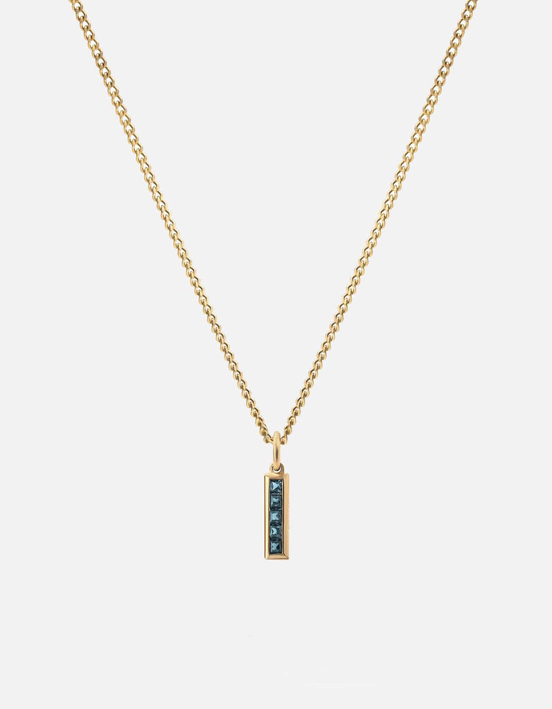 Miansai Necklaces Slim Totem Topaz Necklace, Gold Vermeil Blue / 21 in.