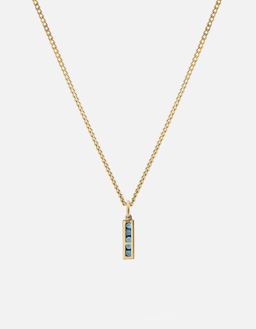 Miansai Necklaces Slim Totem Topaz Necklace, Gold Vermeil Blue / 21 in.