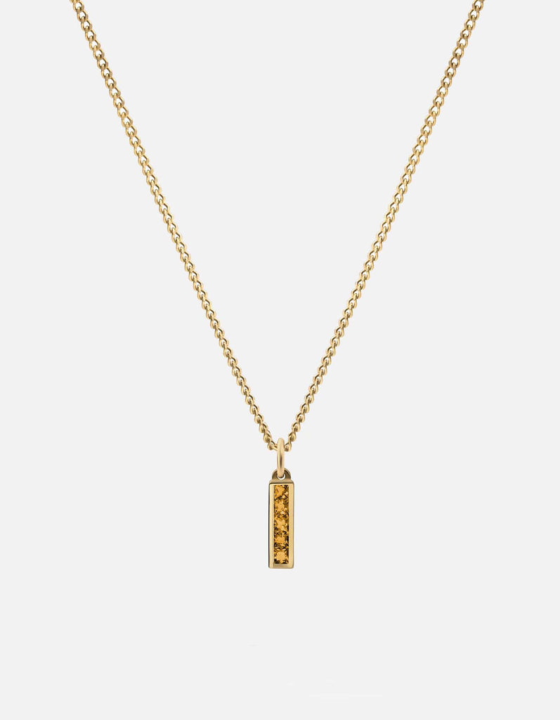 Miansai Necklaces Slim Totem Citrine Necklace, Gold Vermeil Orange / 21 in.