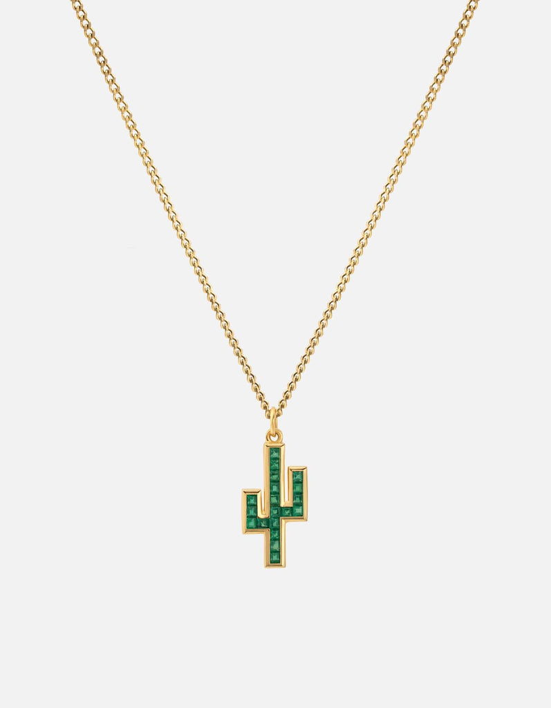 Miansai Necklaces Cactus Onyx Necklace, Gold Vermeil Green / 24 in.