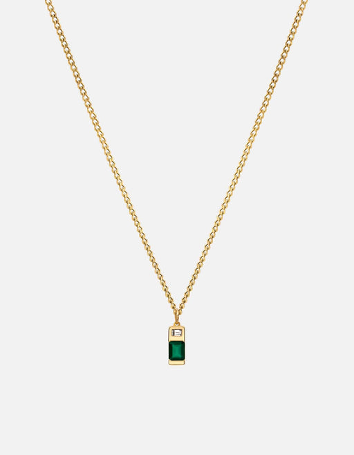 Miansai Necklaces Everett Quartz Necklace, Gold Vermeil/Baguette Sapphire Green / 18 in.