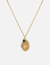 Miansai Necklaces Pina Agate Necklace, Gold Vermeil Green / 18 in. / Monogram: No