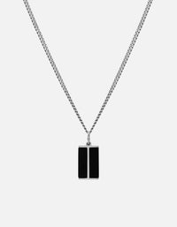 Miansai Necklaces Duo Onyx Pendant Necklace, Sterling Silver Black / 21 in.