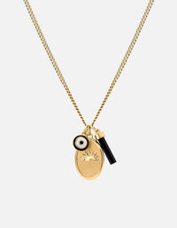 Miansai Necklaces Dawn Trilogy Necklace, Gold Vermeil/Black Black / 22 in. / Monogram: No