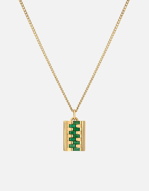 Miansai Necklaces Delano Agate Necklace, Gold Vermeil Green / 24 in. / Monogram: No