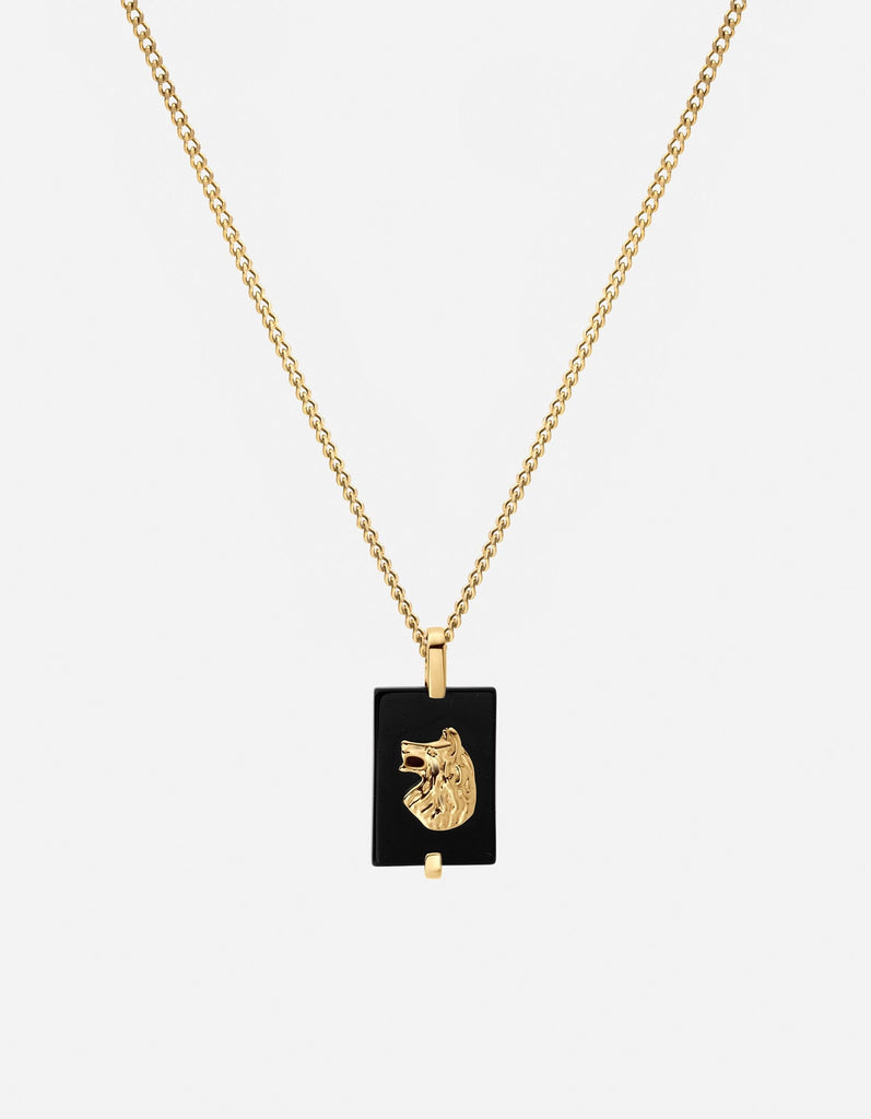 Miansai Necklaces Wolf Onyx Necklace, Gold Vermeil Black / 24 in.