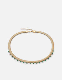 Miansai Necklaces Esme Emerald Choker, Gold Vermeil Green / 15 in.