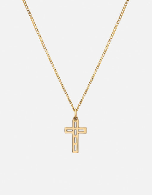 Miansai Necklaces Cruxe Diamond Cross Pendant Necklace, 14k Gold Polished Gold / 21in.