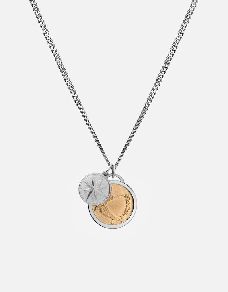 Miansai Necklaces Sparrow Necklace, 14k Gold/Sterling Silver Polished Silver/Polished Gold / 22 in.
