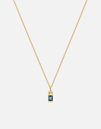 Miansai Necklaces Everett London Blue Topaz Necklace, Gold Vermeil/Baguette Sapphire Blue / 16 in.- 18 in.
