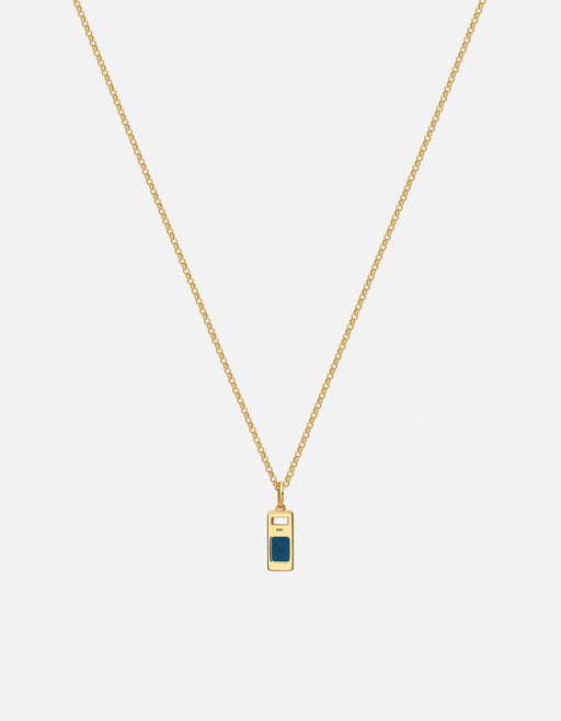 Miansai Necklaces Everett London Blue Topaz Necklace, Gold Vermeil/Baguette Sapphire Blue / 16 in.- 18 in.