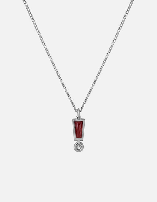 Miansai Necklaces Exclamation Point Pendant Necklace, Sterling Silver w/Garnet & Topaz Garnet/White / 18in.