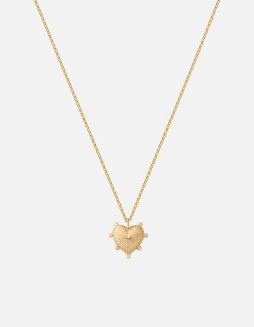 Miansai Necklaces Eternal Love Heart Pendant Necklace, Gold Vermeil / Topaz White / 16-18in.