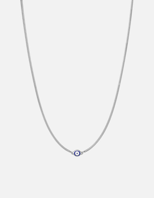 Miansai Necklaces Single Blue Eye Necklace, Sterling Silver w/Enamel Blue / 21-22in.