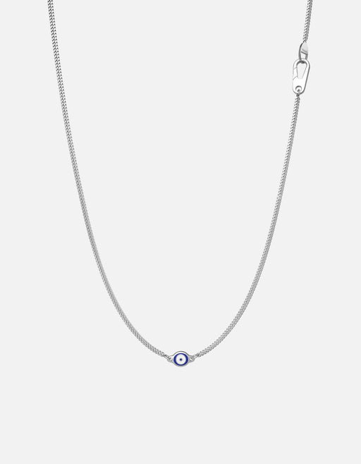 Miansai Necklaces Single Blue Eye Necklace, Sterling Silver w/Enamel Blue / 21-22in.