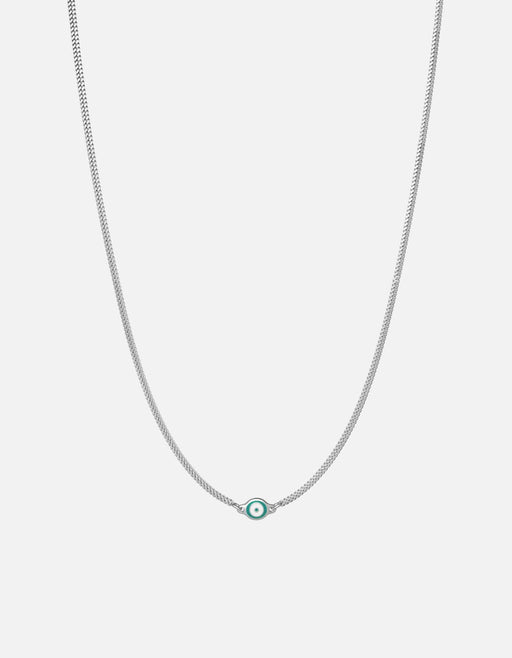 Miansai Necklaces Single Green Eye Necklace, Sterling Silver w/Enamel Green / 21-22in.