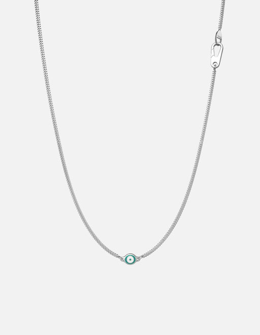 Miansai Necklaces Single Green Eye Necklace, Sterling Silver w/Enamel Green / 21-22in.