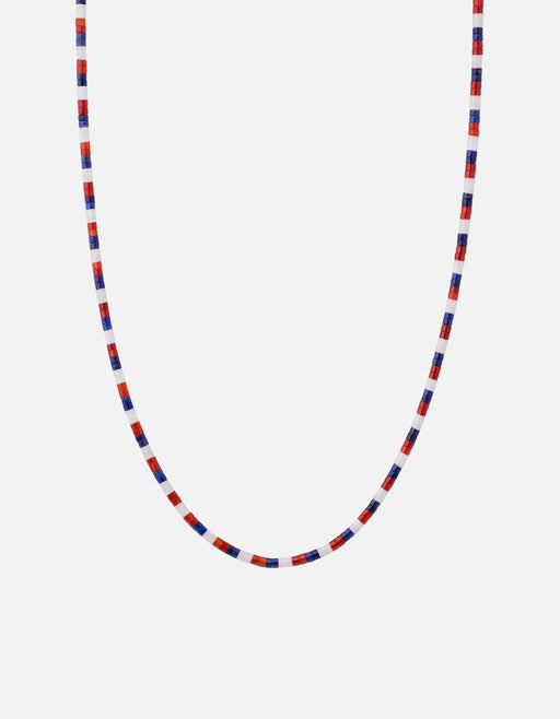 Miansai Necklaces Kai Beaded Necklace, Sterling Silver / Red/White/Blue Red/White/Blue / 22.5in.